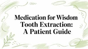 image-4 - Pain and Sleep Center | Charlotte, NC Cover slide titled 'Medication for Wisdom Tooth Extraction: A Patient Guide' with a green decorative border