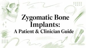 zygomatic-bone-implants-medical-guide - Pain and Sleep Center | Charlotte, NC Cover title 'Zygomatic Bone Implants: A Patient & Clinician Guide' with light green medical doodles around.
